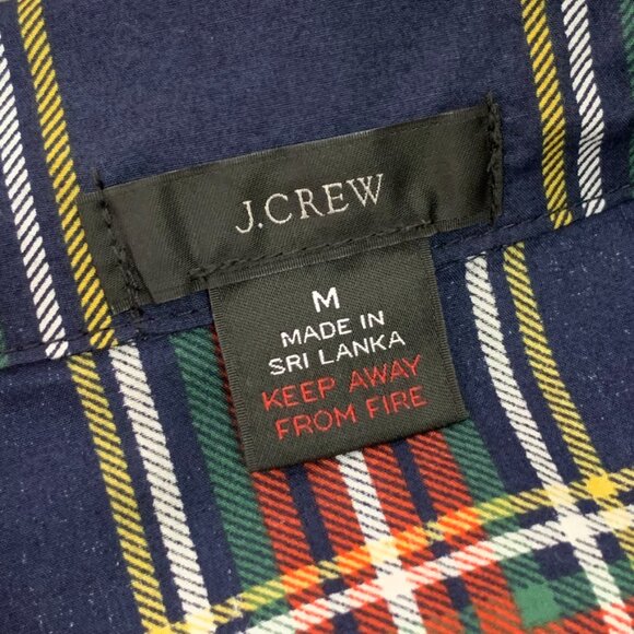 J. Crew Men’s 100% Cotton Red Blue Holiday Plaid Pajama Set Size Medium - Picture 8 of 14